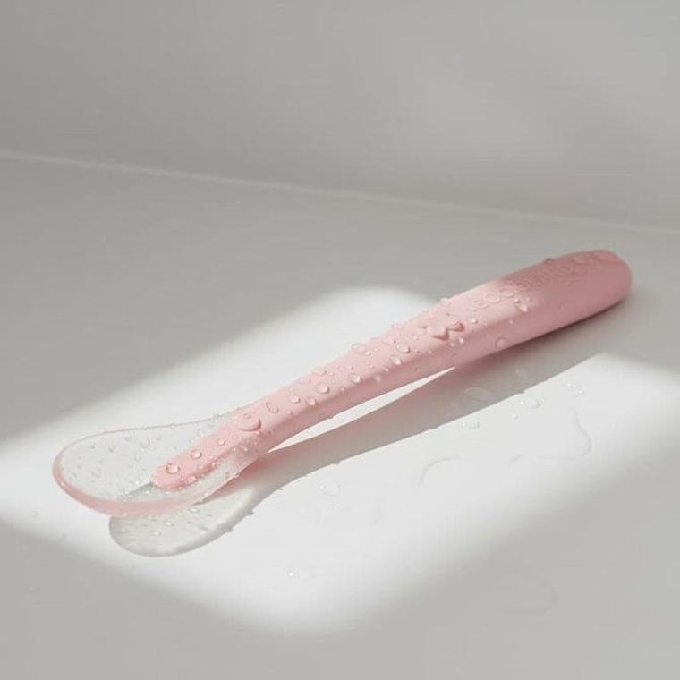 Bocioland, łyżeczka silikonowa, różowa