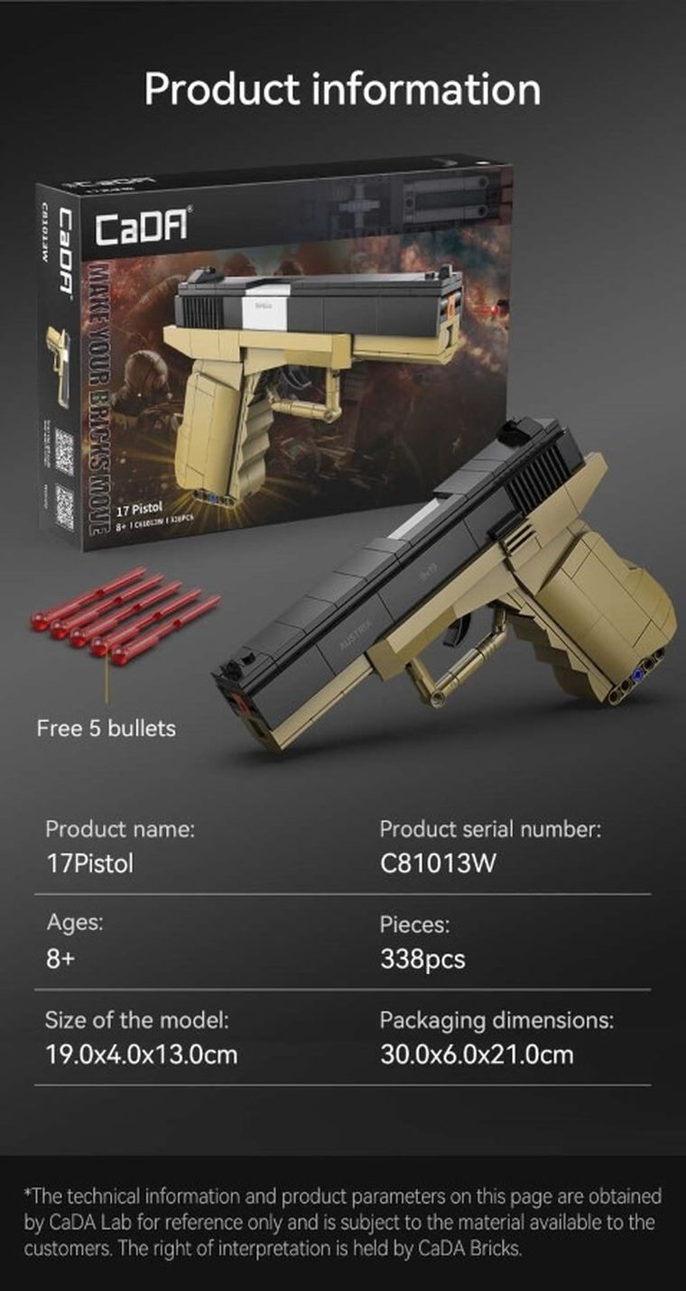 Cada, 17 Pistol, 5 naboi, 338 elementów
