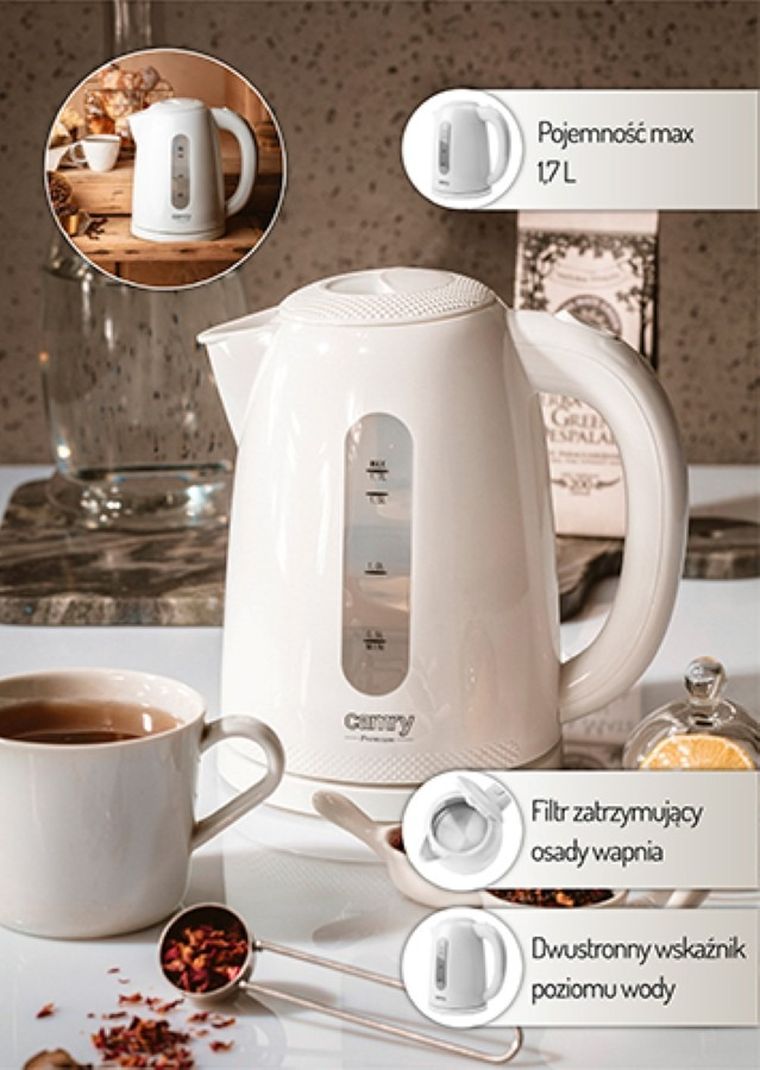 Camry, czajnik plastikowy, 1.7 l