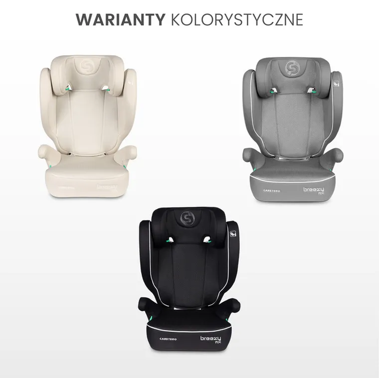 Caretero, Breezy, fotelik samochodowy 2w1, podstawka, grey, 100-150 cm