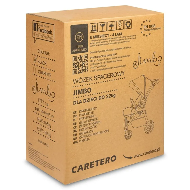 Caretero, Jimbo, wózek spacerowy, Graphite