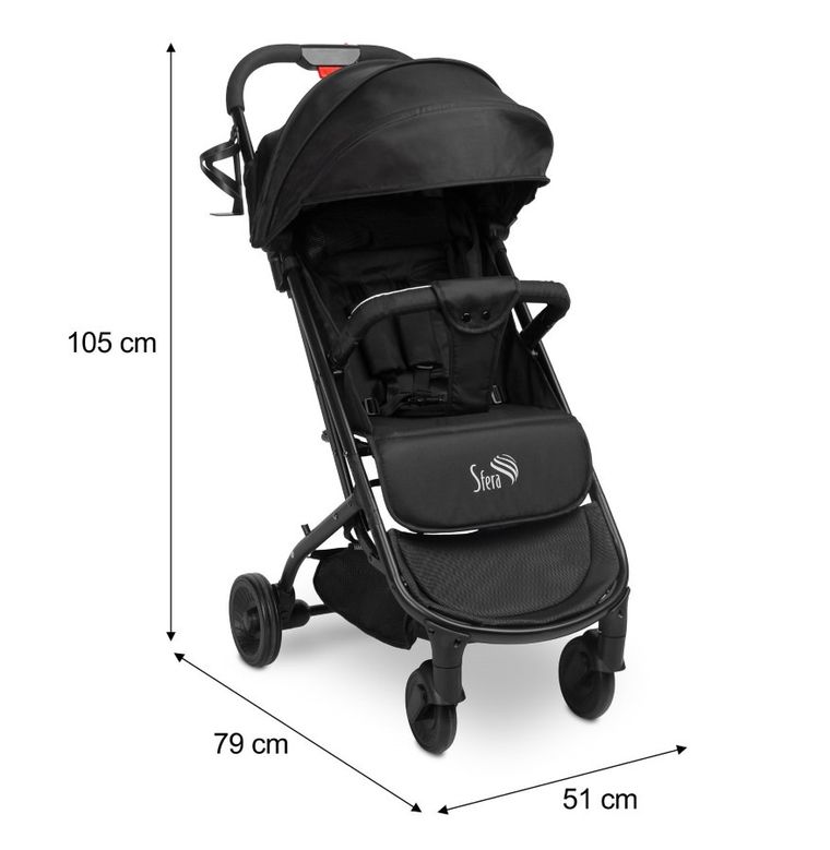 Caretero, Sfera, wózek spacerowy Black