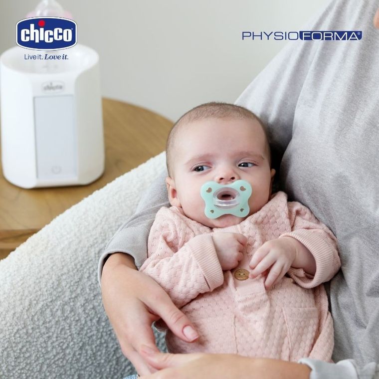 Chicco, PhysioForma Dual Soft, smoczek uspokajający, silikonowy, neutral, 0-2m