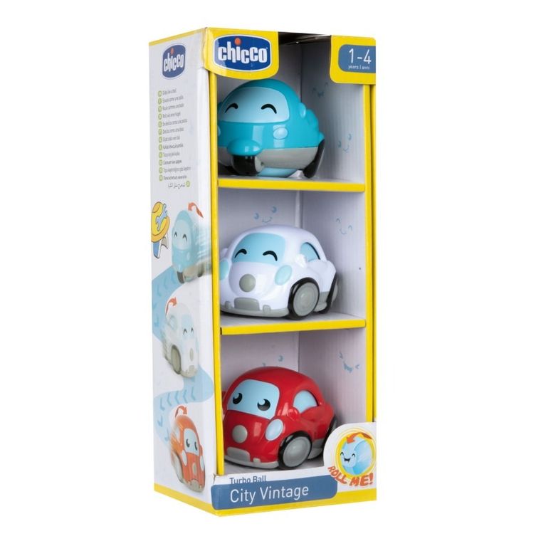 Chicco, Turbokula Vintage, pojazdy, 3 szt.
