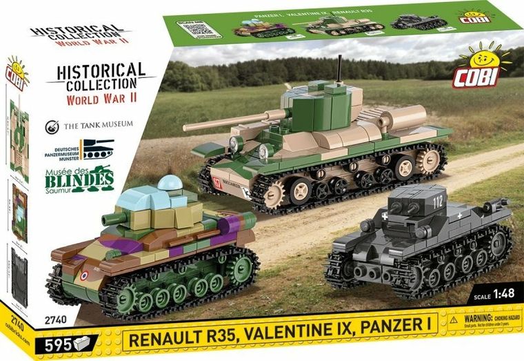 Cobi, Historical Collection WWII, Renault Valetine Panzer I, 1:48, klocki, 595 elementów