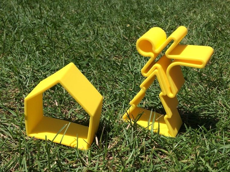 Dena, ludzik i domek, klocki silikonowe, yellow