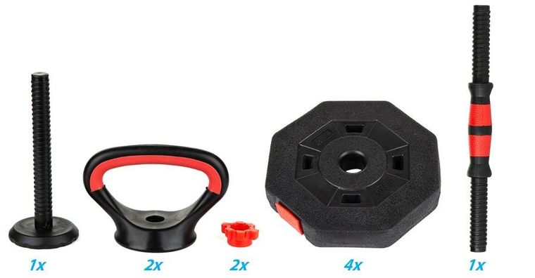 EB Fit, hantla kompozytowa, kettlebell, przyrząd do pompek 3w1, 10 kg