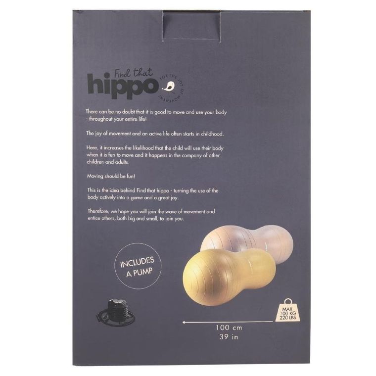 Find that Hippo, piłka do ćwiczeń typu peanut, złota, 100 cm