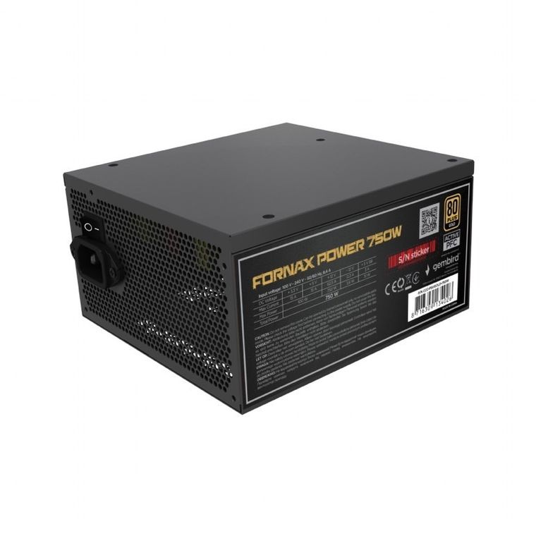 Gembird, zasilacz komputerowy, ATX 750W, aktywne PFC 12 cm, fan 80