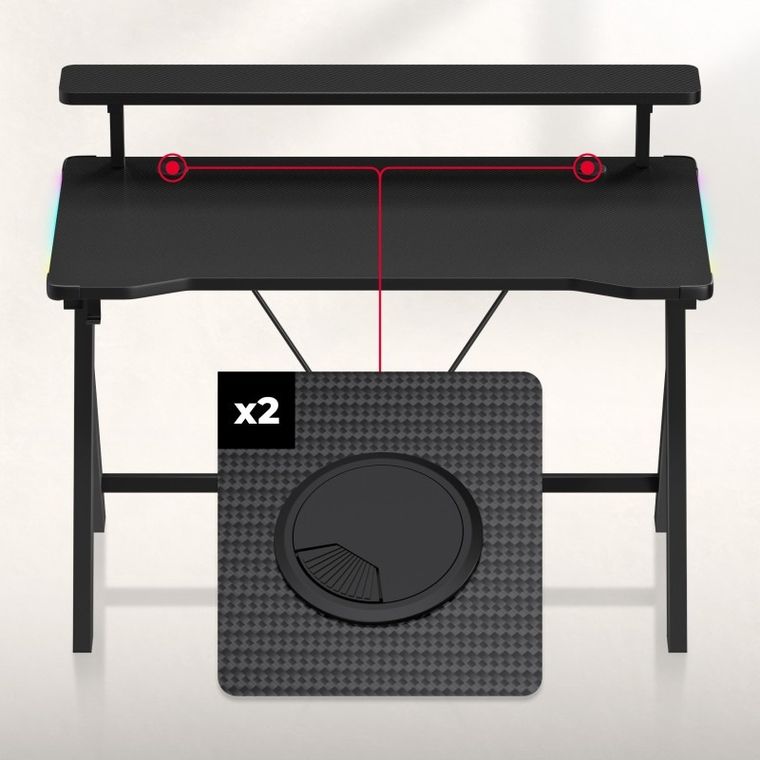 Huzaro, Hero 1.9, biurko gamingowe, RGB, 120 cm