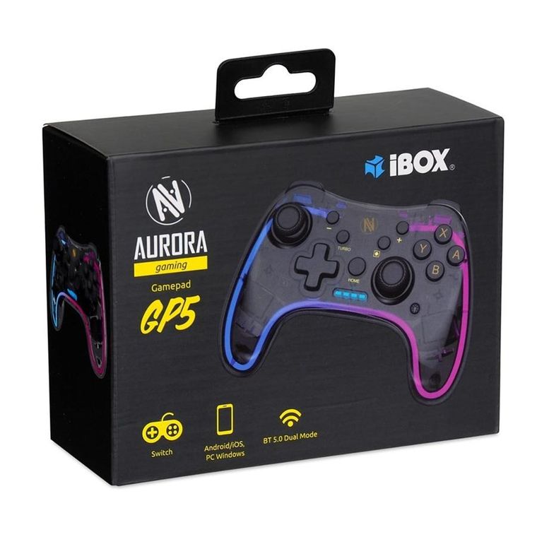 Ibox, Aurora, gamepad, czarny, Switch, Android, iOS