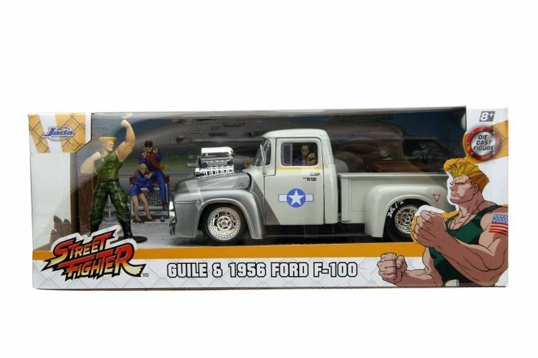 Jada Toys, Street Fighter, 1956 Ford Pick-up, model pojazdu z figurką, 1:24