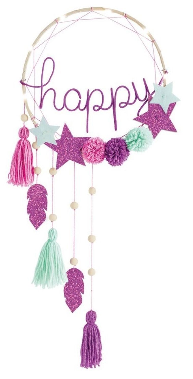 Janod, Łapacz snów z podświetleniem ledowym, Happy, zestaw kreatywny