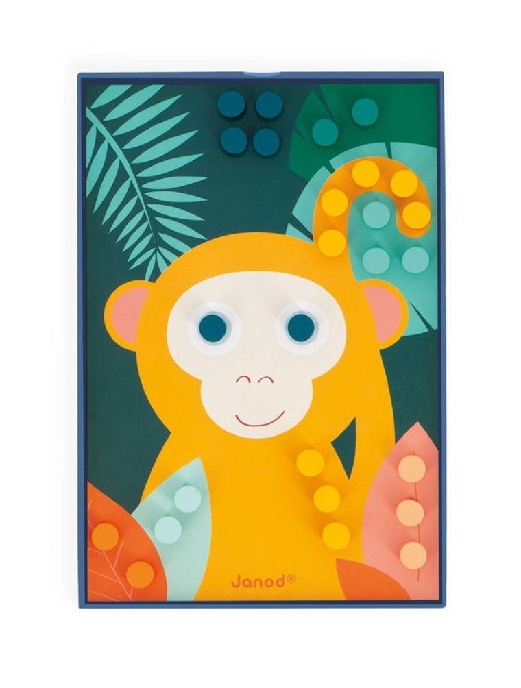 Janod, Układanka drewniana, mozaika, zwierzątka
