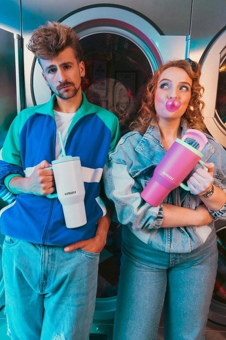 Kambukka, Rio Tumbler, kubek termiczny, teleskopowa słomka, Frosty Coconut, 950 ml