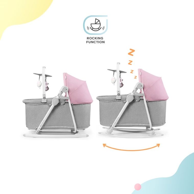 Kinderkraft, Nola, leżaczek, bujaczek, krzesełko 5w1, Peony Rose