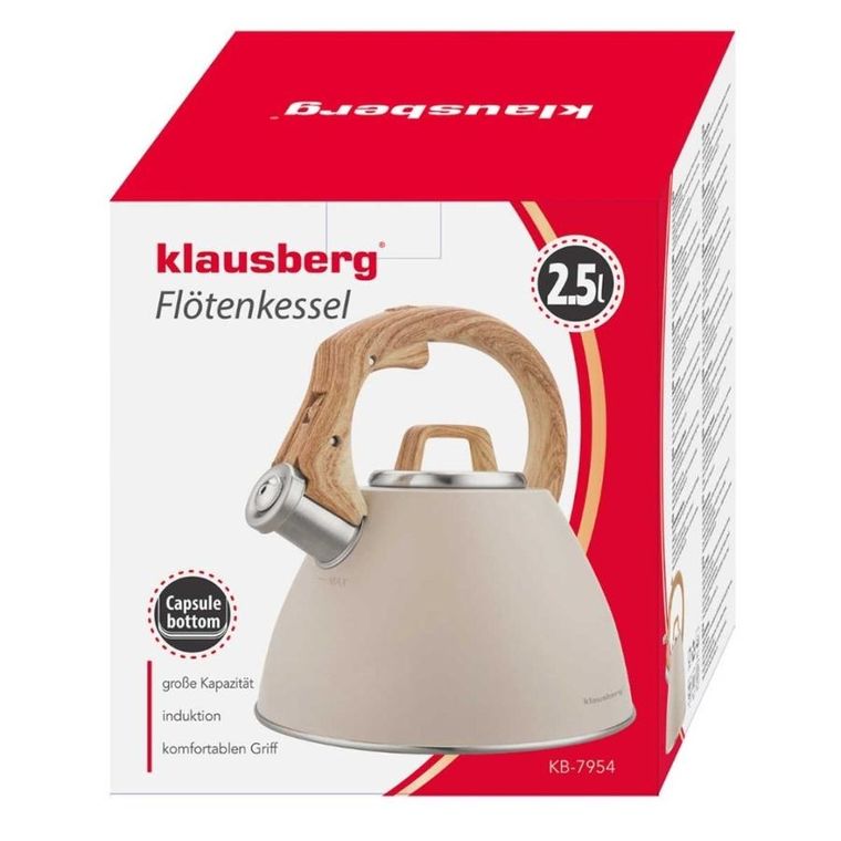 Klausberg, czajnik stalowy z gwizdkiem, 2,5l, kb-7954