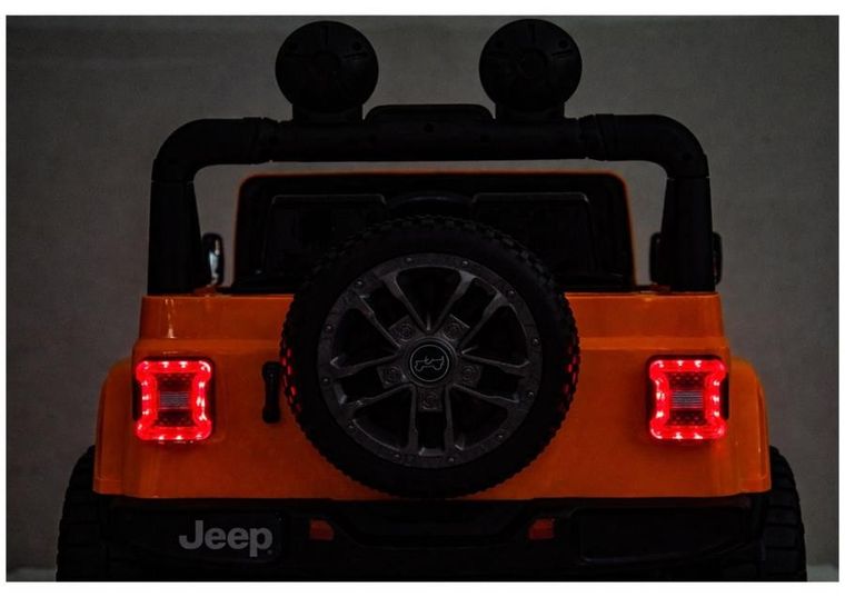 Lean Cars, Jeep Rubicon, pojazd na akumulator 4-4, DK-JWR556 4-200W 24V, pomarańczowy