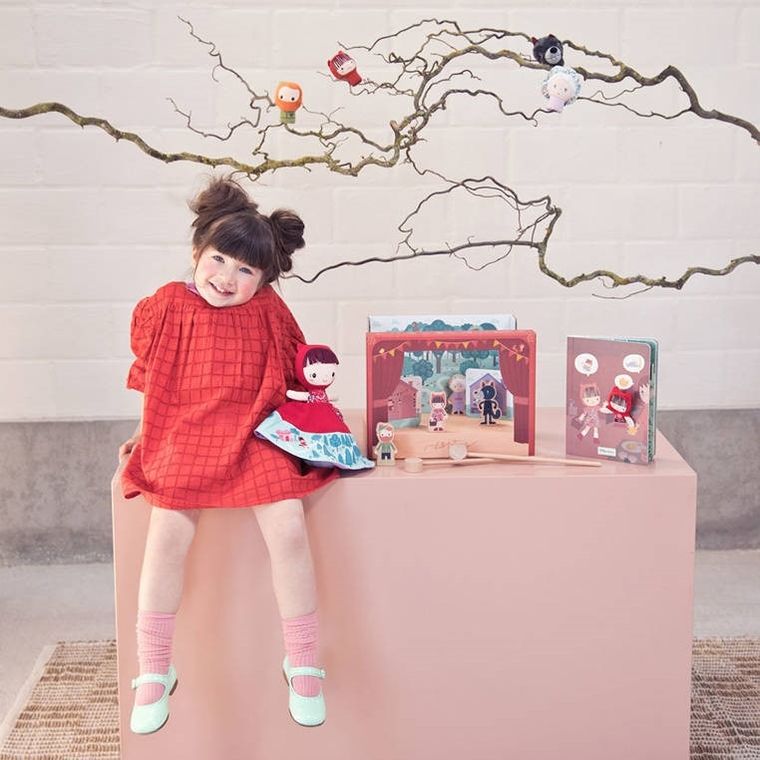 Lilliputiens, Czerwony Kapturek, mini pacynki na palce, 12m+