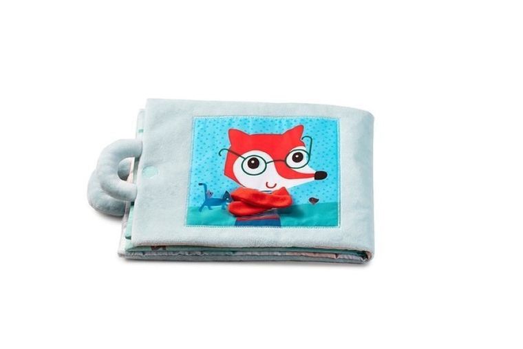 Lilliputiens, miękka książeczka aktywizująca z mini - przytulanką, Dzień dobry, mały lisku, 18 m+