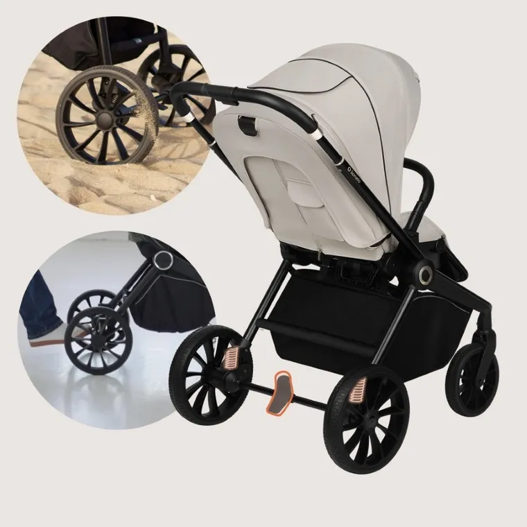 Lionelo, Mika Plus, wózek wielofunkcyjny, 3w1, Beige Sand