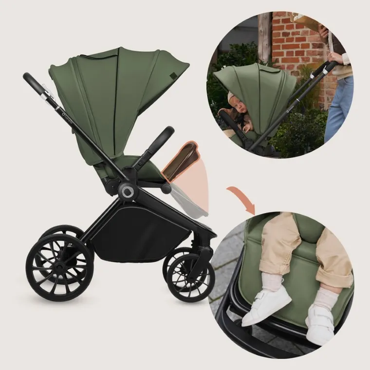 Lionelo, Mika Plus, wózek wielofunkcyjny, 3w1, Green Olive