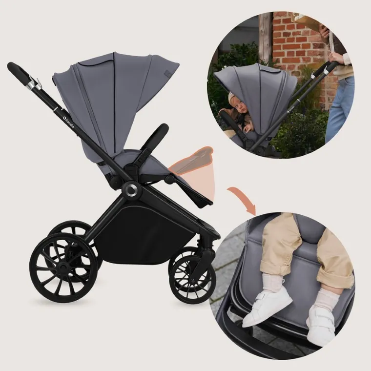 Lionelo, Mika Plus, wózek wielofunkcyjny, 3w1, Grey Stone