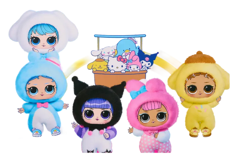 L.O.L. Surprise, Loves Hello Kitty, Reversible Plush, mini laleczka w pluszowym etui, 1 szt.