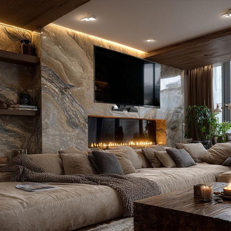 Maclean, uchwyt do telewizora, elektryczny nad kominek, 37"-70", 35 kg, z pilotem, MC-891