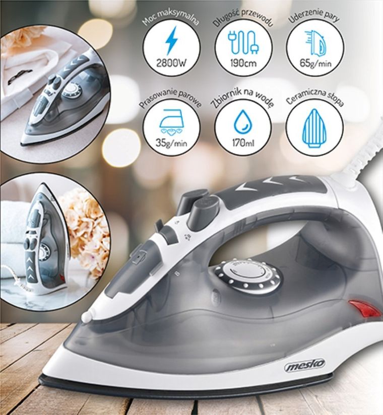 Mesko, żelazko parowe, 2800W, MS 5037