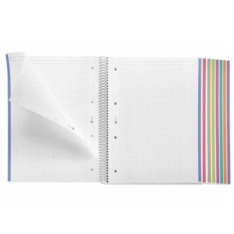 Miquelrius, NB8, zeszyt A4, w kratkę, czerwony, 200 stron