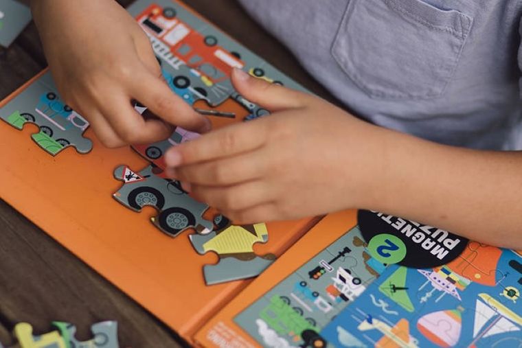 Mudpuppy, Środki transportu, puzzle magnetyczne 2w1, 20 elementów