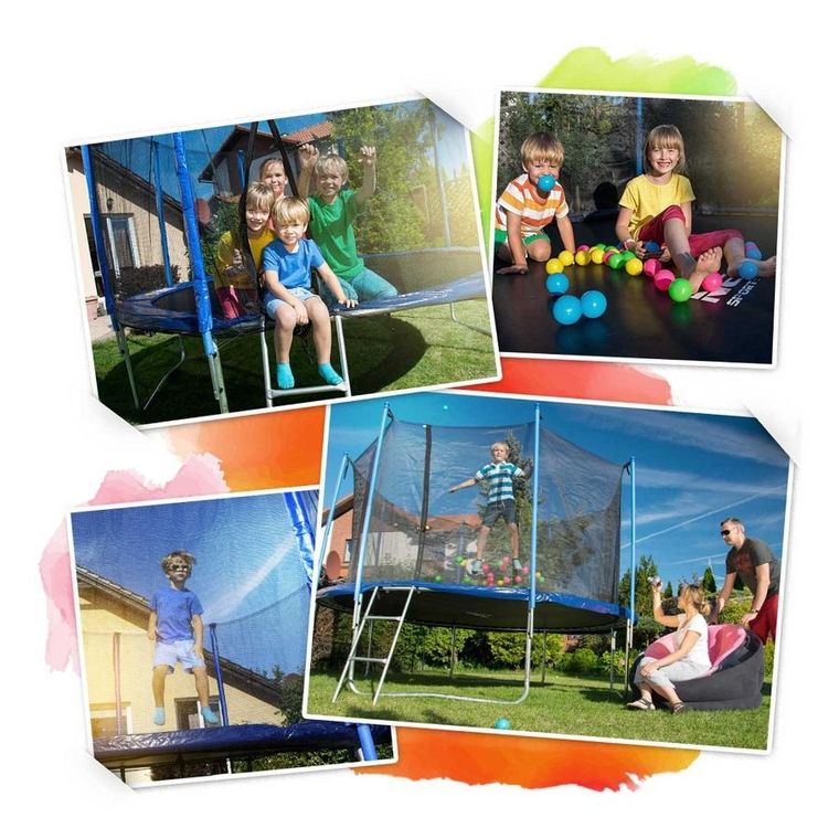 Neo-Sport, trampolina ogrodowa profilowana, z siatką wewnętrzną, 12ft/374 cm