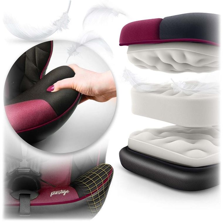 Nukido, Prestige Line, fotelik samochodowy, czarno-różowy, 0-36 kg