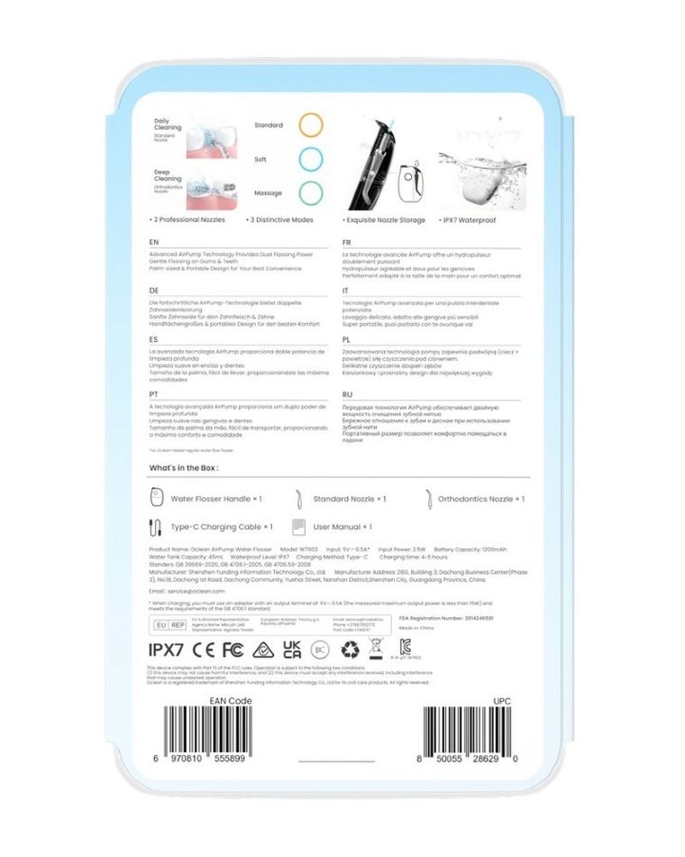 Oclean, irygator podróżny A10, biały