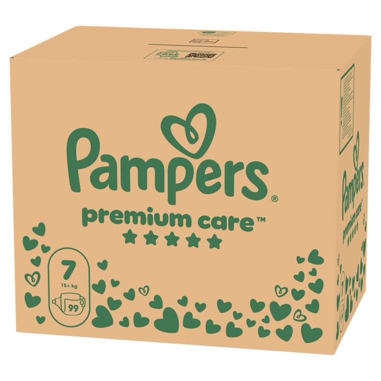 Pampers, Premium Care, pieluchy jednorazowe, rozmiar 7, 15kg+, 99 szt.