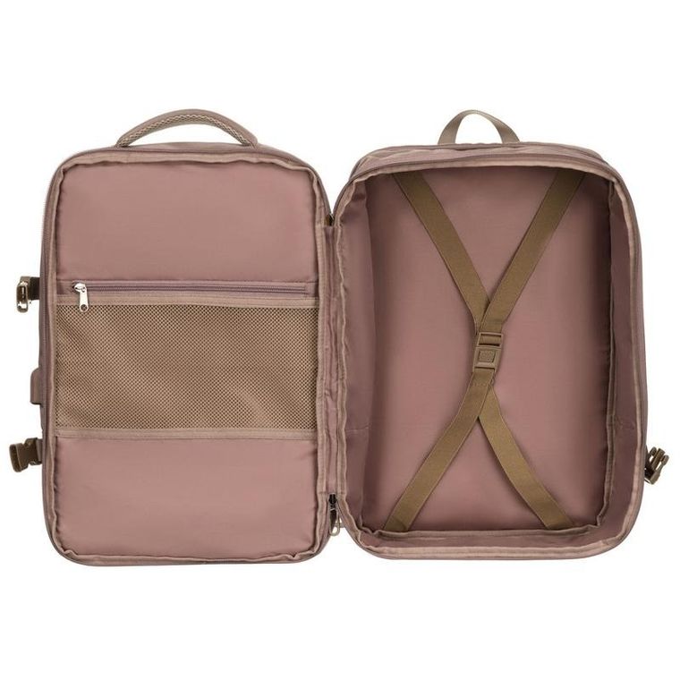 Peterson, plecak podróżny z portem USB, beżowy