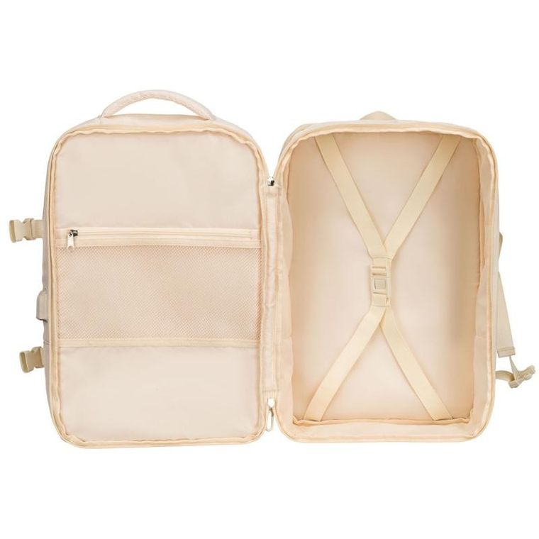 Peterson, plecak podróżny z siatkowaną przegrodą i paskami kompresyjnymi, ecru