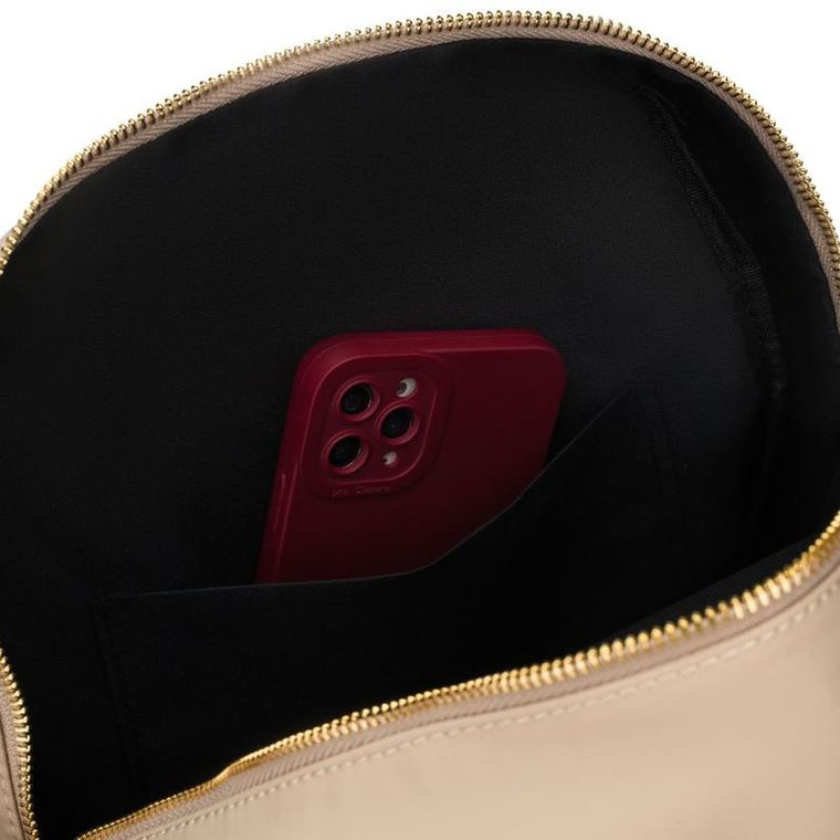 Plecak miejski, beżowy, skóra ekologiczna, Peterson