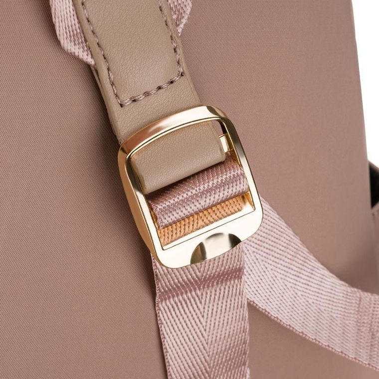 Plecak miejski, różowy, skóra ekologiczna, Peterson