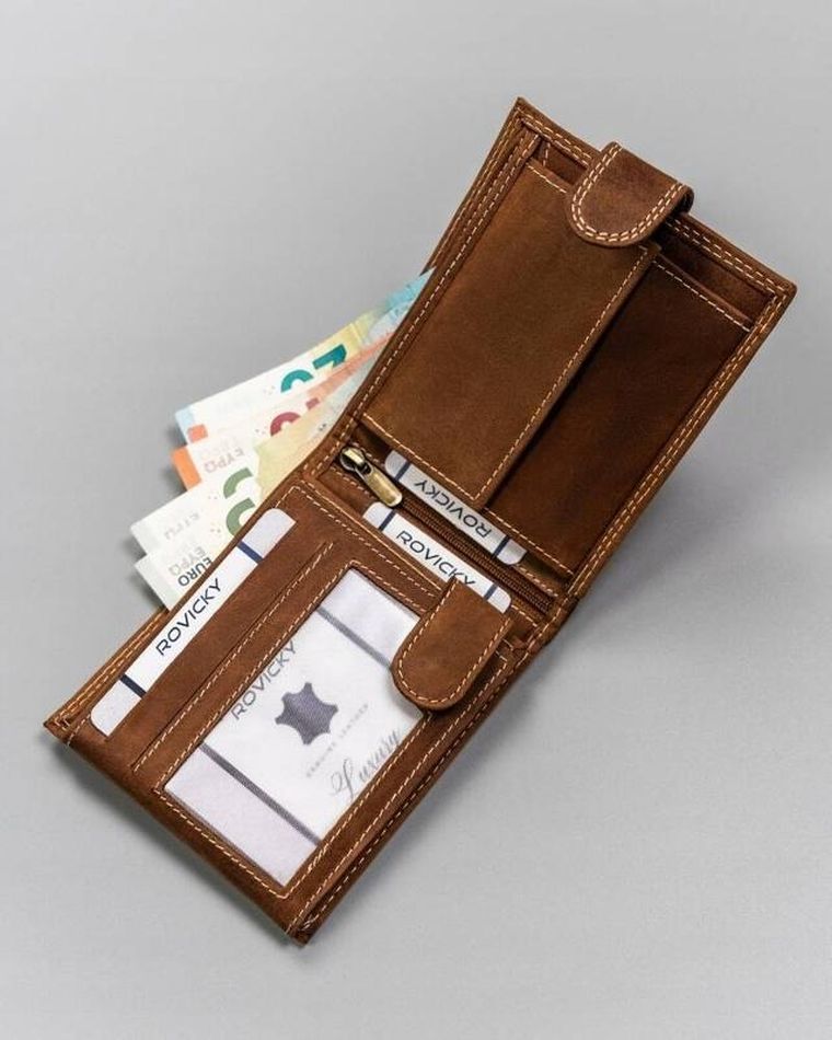 Portfel, brązowy, skórzany, Always Wild