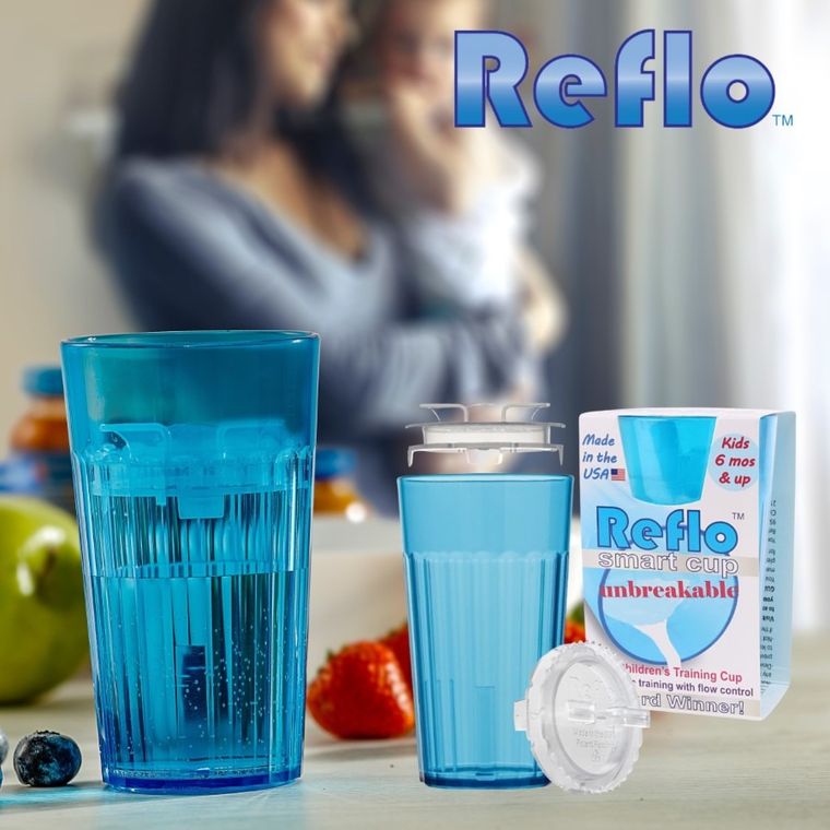 Reflo, kubek do nauki picia, niebieski, 280 ml