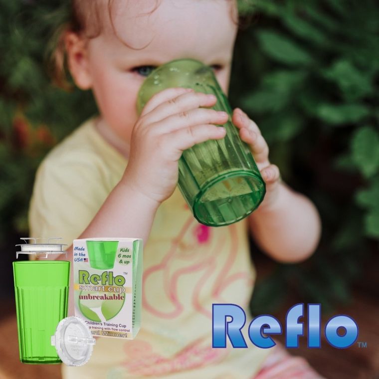 Reflo, kubek do nauki picia, zielony, 280 ml