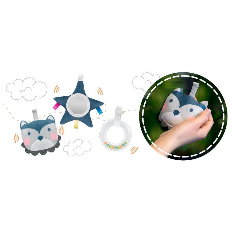 Ricokids, leżaczek bujaczek z wibracją, szary