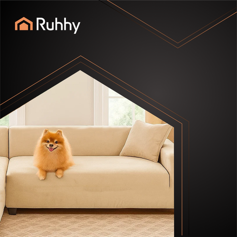 Ruhhy, pokrowiec na kanapę, beżowy, 145-185 cm