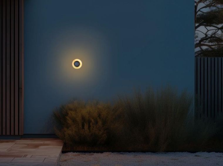 Saska Garden, lampa solarna dyskowa, 28 led, do wbicia w grunt lub montażu na ścianie