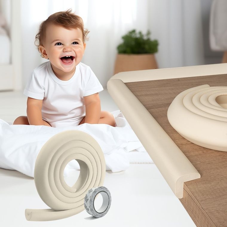 Sipo, piankowa taśma zabezpieczająca ostre krawędzie mebli, 2 metry, kremowa