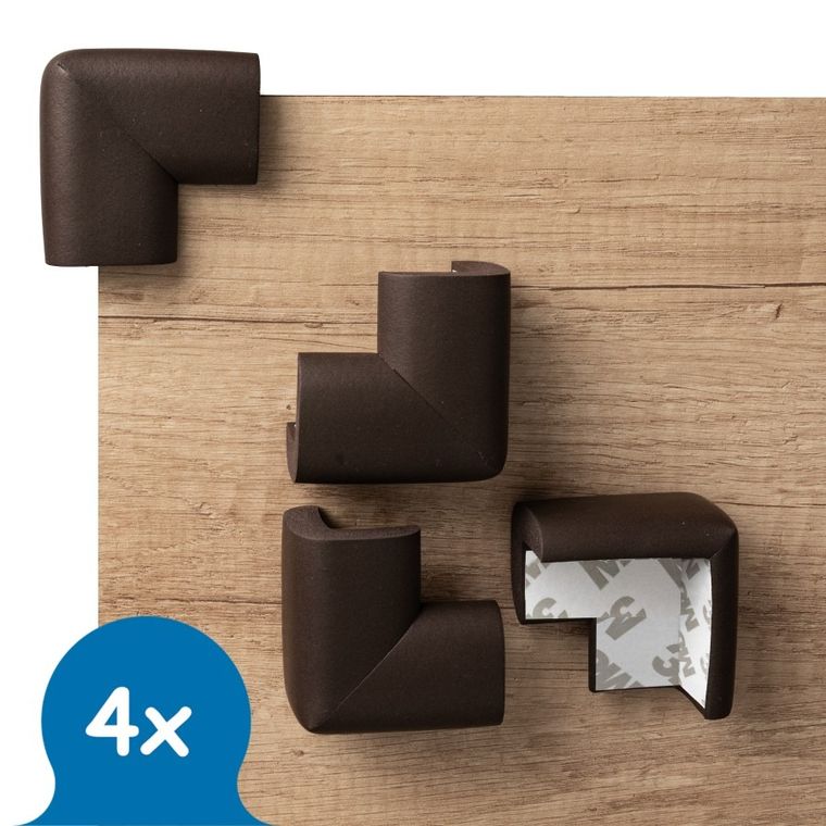 Sipo, zestaw piankowych zabezpieczeń narożników mebli, brązowe, 4 szt.