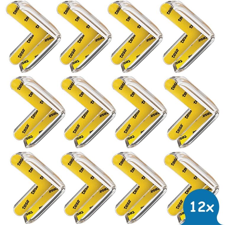 Sipo, zestaw silikonowych, transparentnych zabezpieczeń narożników mebli, kształt L, 12 szt.