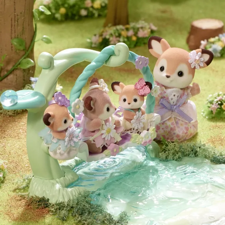 Sylvanian Families, Jelonki na kwiatowej huśtawce, zestaw z figurkami, 5801
